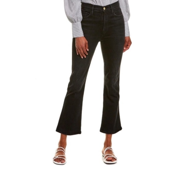 Frame Le Sylvia Kick Boot Jeans in Black, Size 23 - Picture 7 of 7